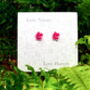 Camellia Pink Flower Clip On Earrings, thumbnail 3 of 4