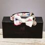 The Disley Pink And Blue Floral Dog Collar Bow Tie, thumbnail 1 of 7