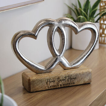 Personalised Interlocked Double Heart Ornament, 2 of 4