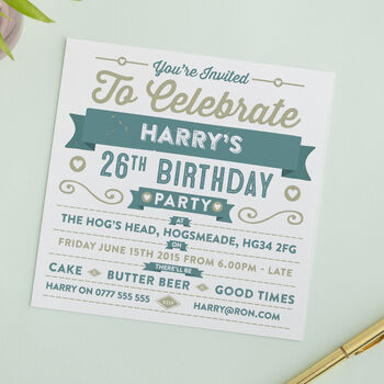 Personalised Celebration Birthday Party Invite, 2 of 3