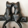Antique Cast Iron Kissing Cats Double Coat/Key Hook, thumbnail 2 of 4