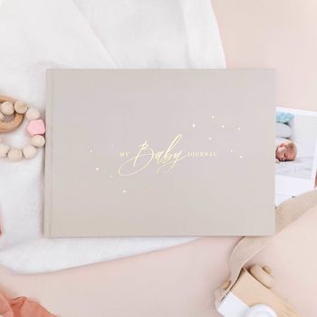 Baby Memory Book Grey By Blush And Gold | notonthehighstreet.com