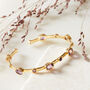 Amethyst 18k Gold Plated Silver Cuff Bracelet, thumbnail 4 of 12