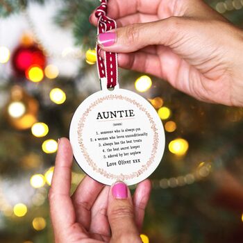 Personalised Definition Of Aunty Christmas Bauble, 2 of 2