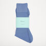 Mens Denim Blue Luxury Ribbed Dress Socks, thumbnail 2 of 6