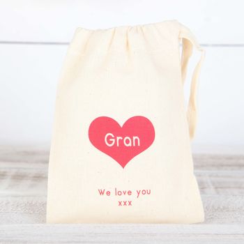 Personalised Love Heart Valentines Cotton Bags, 2 of 5