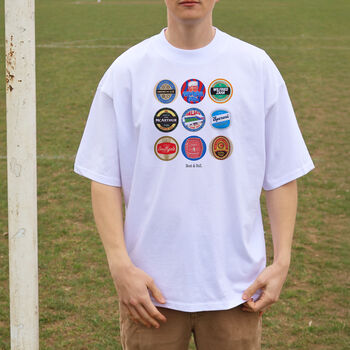 Crystal Palace Football Beer Mats Oversized T Shirt, 4 of 10