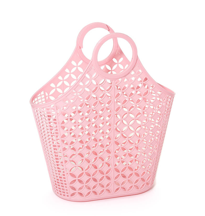 sun jellies retro basket tote