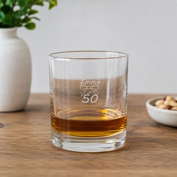 50th Birthday Engraved Whisky Glass, 3 of 10