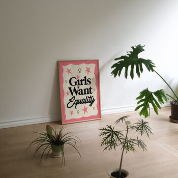 Girls Want Equality Feminist Wall Art Print, 8 of 9
