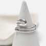 Sterling Silver Adjustable Safety Pin Ring, thumbnail 1 of 9