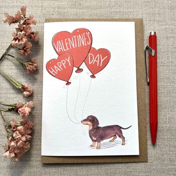 Personalised Dachshund Happy Valentine's Card, 3 of 5
