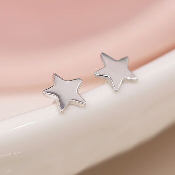 Girls Sterling Silver Star Stud Earrings, 3 of 9