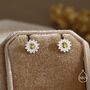 Sterling Silver Little Sunflower Flower Stud Earrings, thumbnail 3 of 12