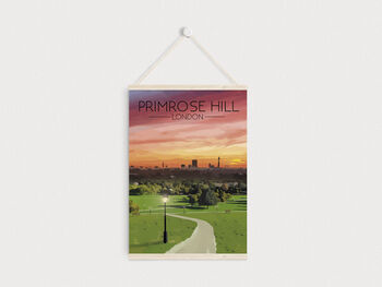 Primrose Hill London Skyline Travel Poster Art Print, 6 of 8