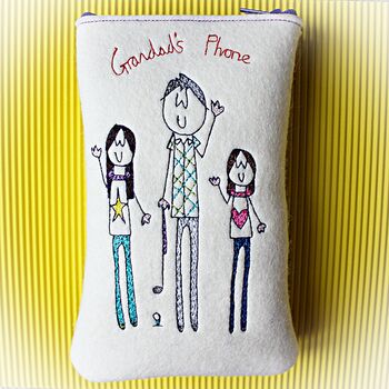 Personalised, Embroidered Grandad's Phone Case, 3 of 6