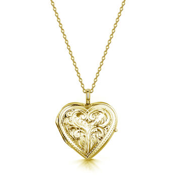 Personalised 18 K Gold Plated Full Scroll Heart Locket, 6 of 12