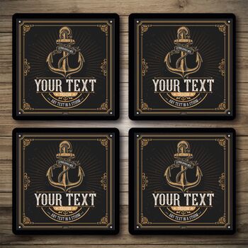 Anchor Inn Personalised Bar Runner And Coasters, 3 of 8