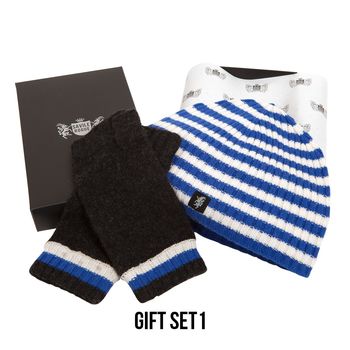 Luxury Cashmere Football Sets In Royal Blue And White, 2 of 5