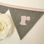 Bunting Personalised Luxury Grey And Pink New Baby Girl, thumbnail 9 of 12