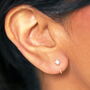 Sterling Silver Thread Through Star Huggie Hoop Earrings, thumbnail 1 of 5