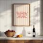 Kitchen Dancing Quote Wall Art Food Wine Lover Gift, thumbnail 9 of 10