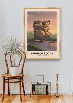 Brimham Rocks Aonb Travel Poster Art Print, 4 of 8