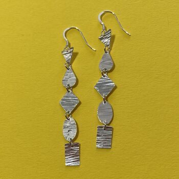 Long Hammered Shapes Earrings, 7 of 9