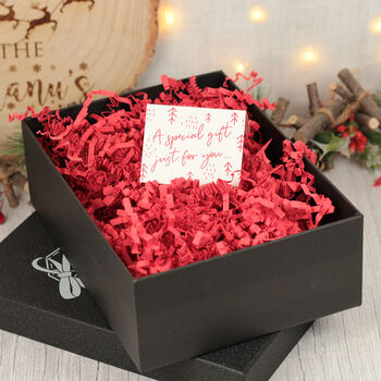 Christmas Holly And Snowflake Tumbler Glass With Chocolate Tree And Decoration Gift Boxed Set, 7 of 8