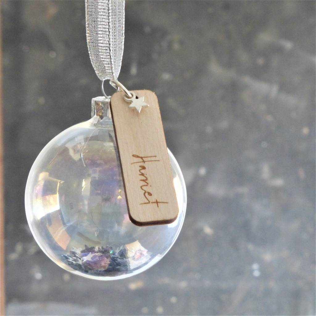 Personalised Christmas Bauble With Stars By EdgeInspired ...