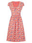 Women's Short Sleeved Wrap Dress | Bunny Hop Print, thumbnail 1 of 2