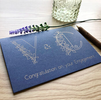 Personalised Wedding Couple Initial Gold Foil Card, 11 of 12