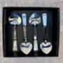 Set Of Four Heart Tea Spoons, thumbnail 1 of 3