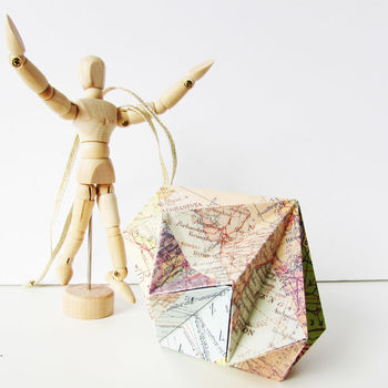 Globetrotter Origami Diamond Ornament Maps, 6 of 6