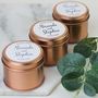 Rose Gold Personalised Scented Wedding Candles, thumbnail 3 of 4
