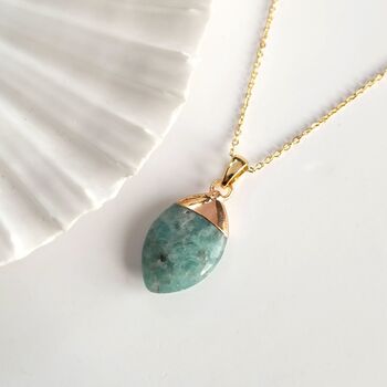 Apatite Blue Oval Gemstone Necklace, 2 of 5