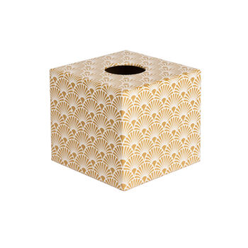 Wooden Gold Art Deco Toilet Roll Storage Box, 5 of 6