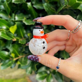 Hand Blown Little Glass Snowman, 2 of 4