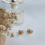 Sterling Silver Daisy Flower Two Tone Stud Earrings, thumbnail 1 of 8