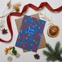 Floral Christmas Card Blue, thumbnail 1 of 1