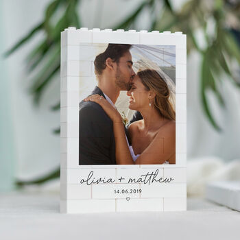 Personalised Couple Memory Block With Photo, 7 of 10