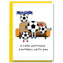 Funny Football Card Football Mad Fan Footy Card Gift, thumbnail 1 of 2