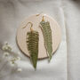 Large Pressed Fern Sterling Silver Earrings, thumbnail 3 of 9