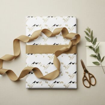 Elegant Bird On Branch Gift Wrapping Paper, 3 of 8