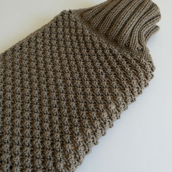 Cashmere Hand Knit Hot Water Bottle In Chocolate Brown, 3 of 4