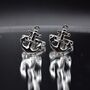 Anchor Silver Cufflinks Gift For Men 316 L Stainless Steel Nautical Accessory, thumbnail 1 of 6