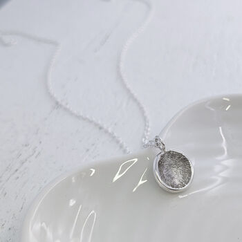 Silver Fingerprint Soft Circle Charm, 7 of 7