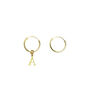 Mismatched/Matching Gold Plated Silver Letter Hoops, thumbnail 4 of 5