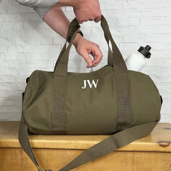 Personalised Mens Weekend Bag. Holdall With Initials, 4 of 4