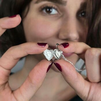 I Love You More Heart Charm Sterling Silver Locket Necklace, 4 of 5